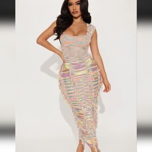 NWT Multicolor Knit Bodycon Dress Size XL